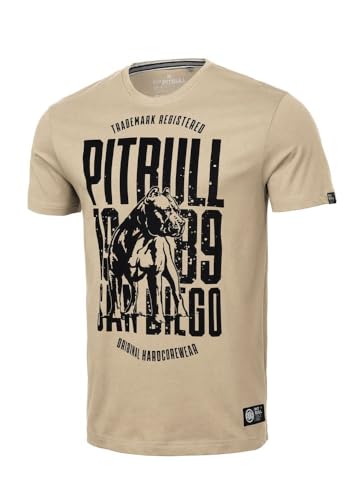 Pitbull Herren T-Shirt Baumwoll Tshirt mit Aufdruck San Diego Dog, regulärer Schnitt von Pit Bull West Coast Rundhalsausschnitt, ideal für den Sommer XL von Pitbull
