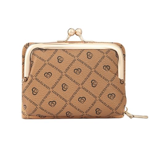 PITERIO Damen-Geldbörse, braun, kurzer Reißverschluss, Kartenhalter, großes Fassungsvermögen, Münzhalter für Damen von PITERIO