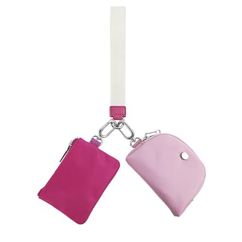 PITERIO Damentasche Nylon Mini Münzgeldbörse tragbar einfache handgehaltene Kartenetui rosa Taschen für Frauen, Pink von PITERIO