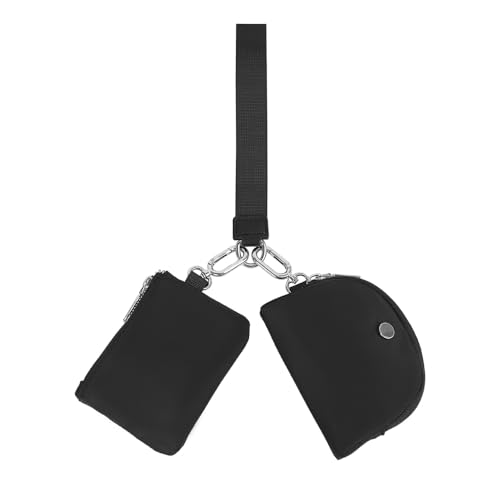 PITERIO Damentasche Nylon Mini Münzgeldbörse tragbar einfache handgehaltene Kartenetui rosa Taschen für Frauen, Schwarz von PITERIO