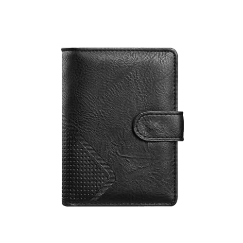 PITERIO Herren Geldbörse Schwarz Retro Herren Tasche Casual Kurze Brieftasche Reise Reisepass Tragbare Münzetui Brieftasche für Männer von PITERIO