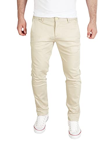 PITTMAN Andrew - Baumwoll Chinohosen - Herren Stoffhosen - Stretch Hosen Männer, Beige (Rainy Day 135304), W36/L34 von PITTMAN