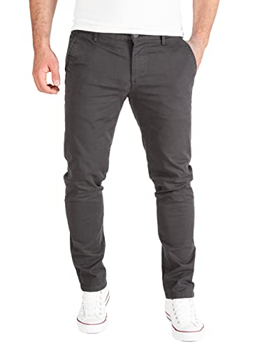 PITTMAN Derrick - Chino Hosen Für Männer - Slim Fit Stoffhose Herren - Chinohosen - Stretch Hose, Grau (Licorice191102), W34/L30 von PITTMAN