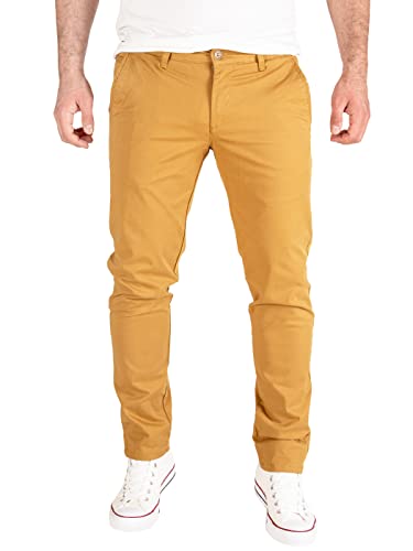 PITTMAN Derrick - Chino Hosen Slim Fit - Herren Stretch Hose - Männer Chinohose, Braun (Bistre 171036), W33/L32 von PITTMAN