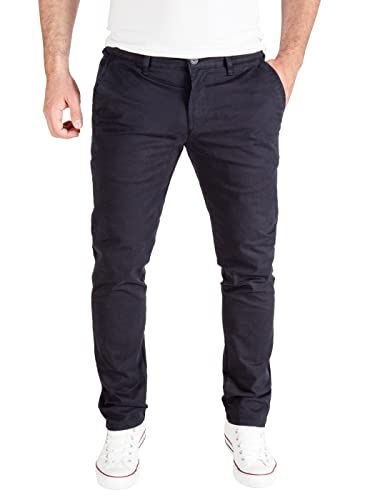 PITTMAN Derrick - Herren Hose - Chinohose Männer - Stretch Chino Hose - Stoffhose Slim Fit, Blau (Deep Well 193713), W40/L34 von PITTMAN