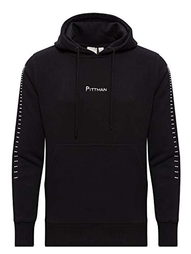 PITTMAN Hoodie Herren Sweater Sweatshirt Kapuzenpullover Hoodies Pullover Hoody Männer Apex, Schwarz (Black 194008), M von PITTMAN