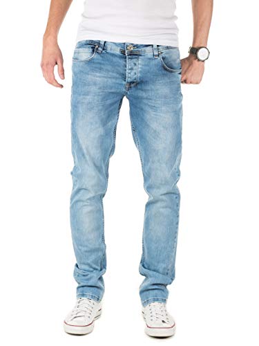 PITTMAN Jeans Herren Slim Fit Jeanshose Stretch Designer Hose, Blau (Faded Denim 174021), W29/L32 von PITTMAN