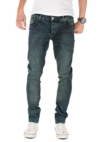 PITTMAN Jeans Herren Slim Fit Jeanshose Stretch Designer Hose, Blau (Midnight Navy 194110), W30/L32 von PITTMAN