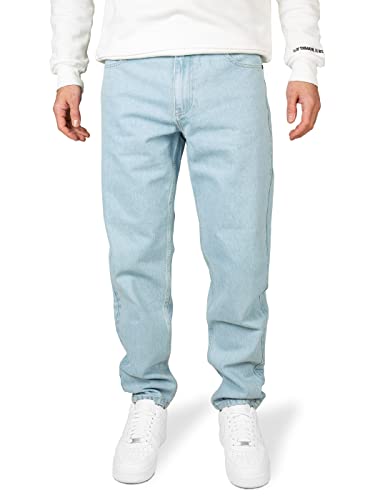 PITTMAN Titan - Herren Denim Stoffhosen Hellblaue - Denim Stoffhose Loose Fit - Männer Weite Jeans Hose, Hellblau (Dusty Blue 164010), W36/L34 von PITTMAN
