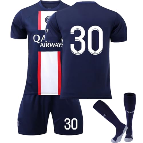 PIUMOJ Fußballtrikot für Kinder, Fussball Jersey Football Trikots, Kurzarmtrikot Shorts Set, Fußball Trikot Set mit Socken, Fußballbekleidung Nr.30 von PIUMOJ