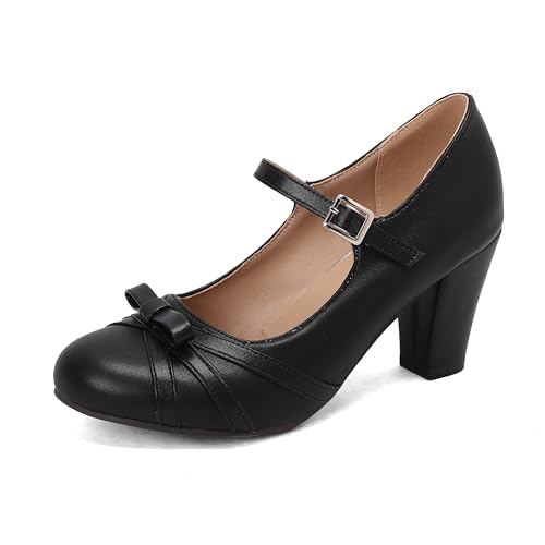 PIVAPAM Mary Jane Damen Plateau Chunky High Block Heels Chic Schleife Niedlich Cosplay Kawaii Kleider Runde Zehen Knöchelriemen Schuhe, Schwarz, 37.5 EU PIVAPAM Mary Jane Damen Plateau Chunky High Block Heels Chic Schleife Niedlich Cosplay Kawaii Kleider Runde Zehen Knöchelriemen Schuhe, Schwarz, 37.5 EU von PIVAPAM