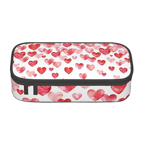 Angelköder-Federmäppchen für Mädchen und Jungen, großes Fassungsvermögen, niedliches Stiftetui, Make-up-Tasche, ideales Geschenk für Schule, Büro und Reisen, Falling Red Hearts, Einheitsgröße, von PIWINE