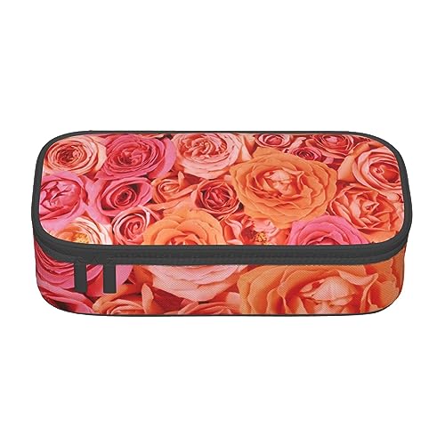 Buntes Federmäppchen mit Vogelmotiv, für Mädchen und Jungen, großes Fassungsvermögen, niedliches Stifteetui, Make-up-Tasche, ideales Geschenk für Schule, Büro und Reisen, Orange Rose, Einheitsgröße, von PIWINE