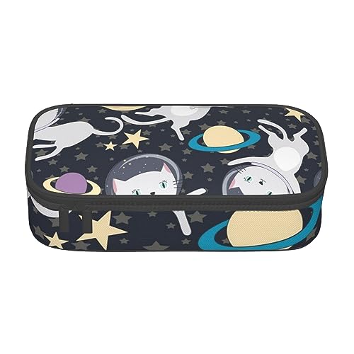 Federmäppchen mit Paillettenmuster für Mädchen und Jungen, großes Fassungsvermögen, niedliches Stiftetui, Make-up-Tasche, ideales Geschenk für Schule, Büro und Reisen, Fun Cat Astronaut, von PIWINE