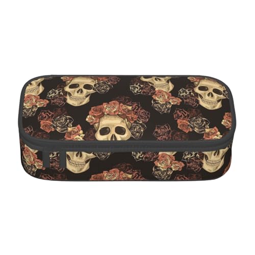 Federmäppchen mit fliegendem Flugzeug für Mädchen und Jungen, großes Fassungsvermögen, niedliches Stiftetui, Make-up-Tasche, ideales Geschenk für Schule, Büro und Reisen, Rose Skull, Einheitsgröße, von PIWINE