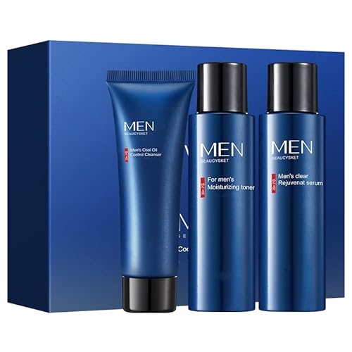 Herren-Hautpflege-Set, Herren-Gesichtspflege-Set, 3-teiliges Anti-Aging-Hautpflege-Set, feuchtigkeitsspendende Herren-Hautpflege-Set, tägliche Hautpflege für Männer, Herren-Geschenk-Set, inklusive von PIWINE