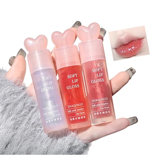 Shimmery Lipgloss-Set, hochglänzend, flüssiger Lippenstift, Glitzer, Lippenöl, feuchtigkeitsspendend, Glas-Finish, leicht, durchscheinend, glitzernd, prallend, glänzend, Geschenk-Set für Damen und von PIWINE