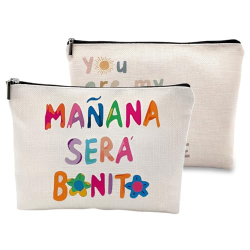 PIWOSGOL 2 Stück Kosmetiktasche Damen, Kosmetiktasche Kulturtasche, Personalisierte Make-up-Taschen, Schminktäschchen Tragbare mit Reißverschluss, Portable Schminktäschchen, für Damen und Mädchen von PIWOSGOL