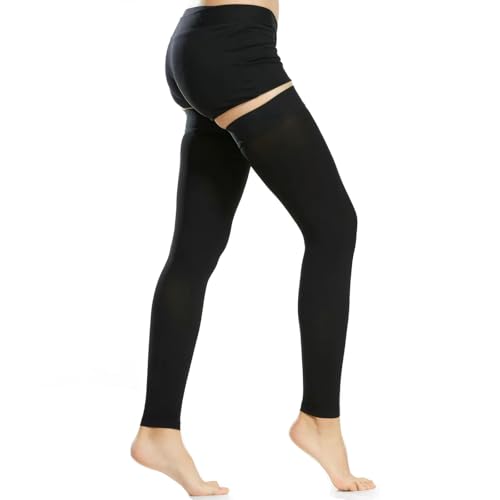 PIWOSGOL Klasse 2 Medizinische Kompressionsstrümpfe Damen & Herren, 20-30 mmHg Abgestufte Unterstützung Offene Zehe Lang Stützstrümpfe, Thrombosestrümpfe mit Silikonband für Krampfadern Ödeme Flug von PIWOSGOL