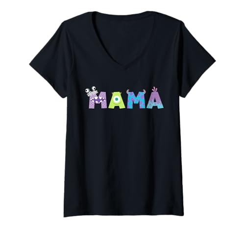 Damen Disney and Pixar's Monsters, Inc. Mama Mother's Day Birthday T-Shirt mit V-Ausschnitt von PIXAR
