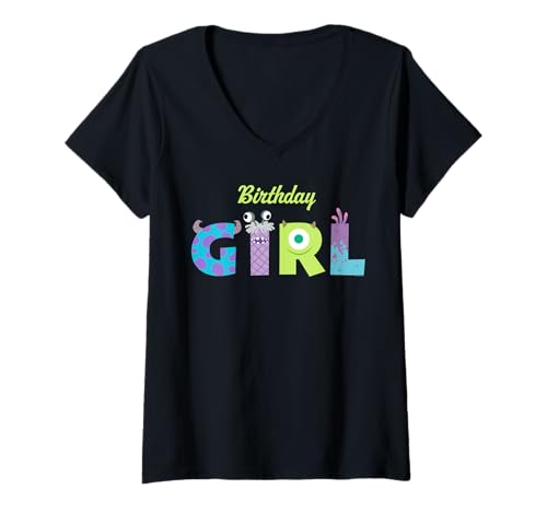 Damen Disney & Pixar's Monsters, Inc. Birthday Girl Party Gift T-Shirt mit V-Ausschnitt Damen Disney & Pixar's Monsters, Inc. Birthday Girl Party Gift T-Shirt mit V-Ausschnitt von PIXAR