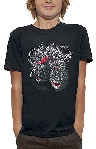 PIXEL EVOLUTION T-Shirt Moto Racer Kind - größe 8 Jahre - Schwarz von PIXEL EVOLUTION