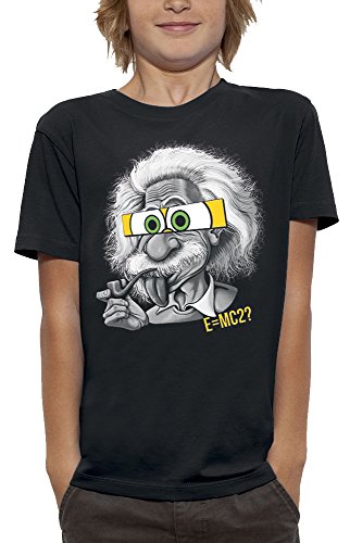 PIXEL EVOLUTION T-Shirt Parodie Albert Einstein Kind - größe 10 Jahre - Schwarz von PIXEL EVOLUTION