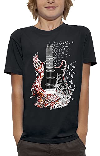 T-Shirt ELEKTRISCHE Gitarre - Kind - größe 9/11 Jahre - Schwarz von PIXEL EVOLUTION