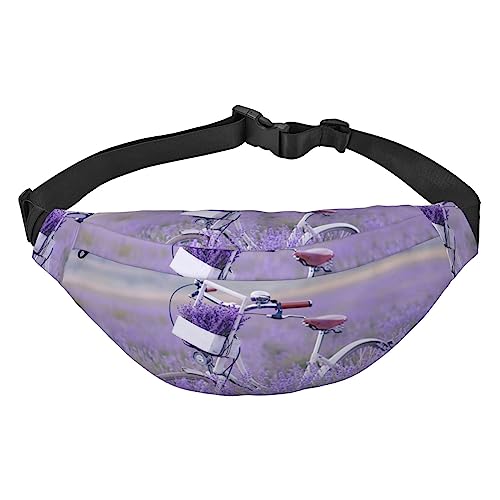 Abstrakte Wissenschaft Chemie Bauchtasche für Männer und Frauen, Crossbody-Taillentasche, große Umhängetasche, mit verstellbaren Gürteln, Lavendel Feld Retro Fahrrad Landwirtschaft, Einheitsgröße von PIXOLE