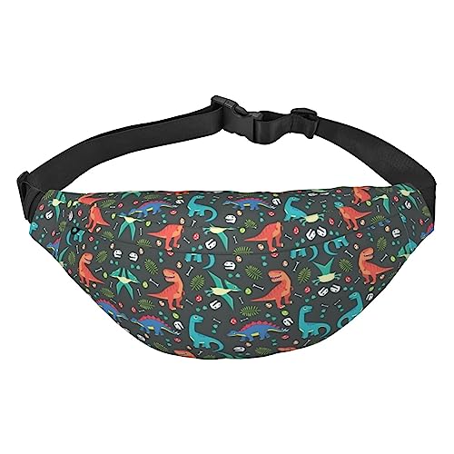 Baseball-Bauchtasche für Männer und Frauen, Crossbody-Taillentasche, große Umhängetasche, mit verstellbaren Gürteln, Cartoon Dinosaurier, Einheitsgröße von PIXOLE