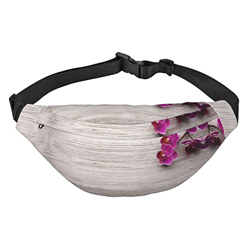 Bauchtasche mit violetten Lilienblüten für Herren und Damen, Crossbody-Taillentasche, große Umhängetasche, mit verstellbaren Gürteln, orchidee, Einheitsgröße von PIXOLE