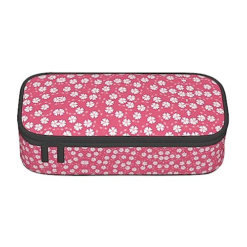 Black Lily Pads Federmäppchen mit großem Fassungsvermögen, einfache Schreibwaren-Tasche, College-Organizer, Blumen Textur Pink, Einheitsgröße, Taschen-Organizer von PIXOLE