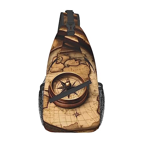 Cookies Food Chocolate Chips Biscuits Print Schultertasche, Crossbody Sling Rucksack, Sling Bag Brusttasche, Tagesrucksack für Damen Herren Reisen Wandern, Kompass und alte Weltkarten, Einheitsgröße von PIXOLE