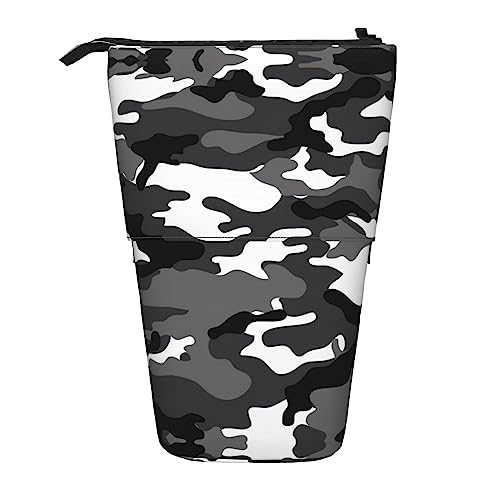 Eleskopisches Federmäppchen, Teleskop-Halter, Schreibwaren-Kasten, für Bürobedarf, abstrakter Camouflage-Druck von PIXOLE