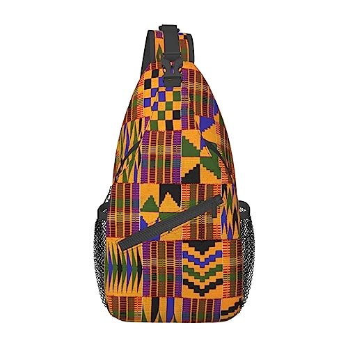 Entzückende Schultertasche mit Faultier-Aufdruck, Umhängetasche, Schultertasche, Brusttasche, Tagesrucksack für Damen und Herren, Reisen, Wandern, Afrikanische Ethno-Textur, Einheitsgröße von PIXOLE