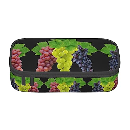 Federmäppchen mit Cartoon-Tauben-Druck, große Kapazität, Stifteetui, einfache Schreibwaren-Tasche, College, Büro-Organizer, grape, Einheitsgröße, Taschen-Organizer von PIXOLE