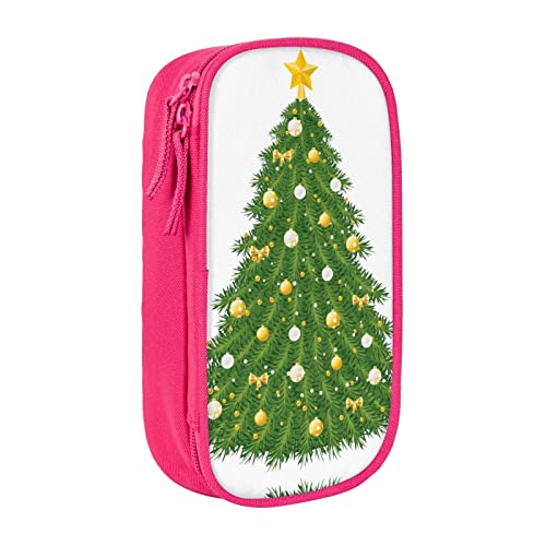 Federmäppchen mit Weihnachtsbaum-Motiv, hohe Kapazität, langlebig, für Damen und Herren, rose, Einheitsgröße, Taschen-Organizer von PIXOLE