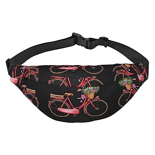 Fire Nude Woman Flame Bauchtasche für Männer und Frauen, Crossbody-Taillentasche, große Umhängetasche, mit verstellbaren Gürteln, Retro-Fahrrad, Rot, Einheitsgröße von PIXOLE