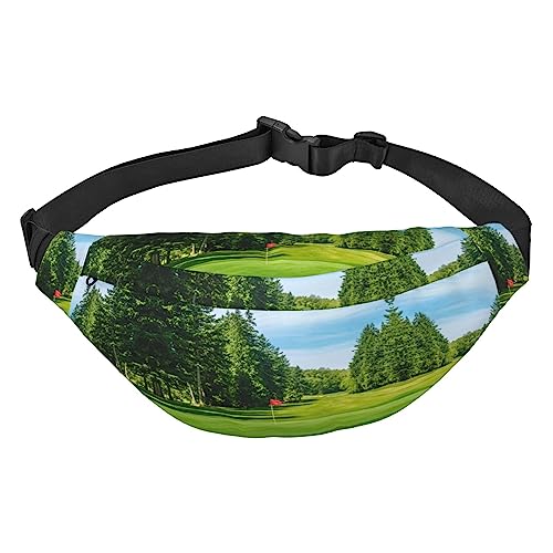 Golfplatz-Rasen-Bauchtasche für Männer und Frauen, Crossbody-Taillentasche, große Umhängetasche, mit verstellbaren Gürteln, Golfplatz Rasen, Einheitsgröße von PIXOLE