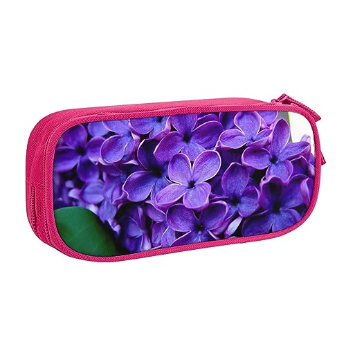 Großes Polyester-Stiftetui zum Organisieren Ihrer Stifte, Bleistifte, für Erwachsene, für Schule, Büro, violette Blume, rose, Einheitsgröße, Make-up-Tasche von PIXOLE