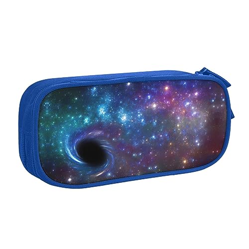 Großes Polyester-Stiftetui zum Organisieren Ihrer Stifte, Bleistifte - Erwachsenen-Federmäppchen für Schule, Büro, Galaxie, blau, Einheitsgröße, Make-up-Tasche von PIXOLE