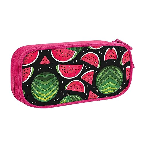 Großes Polyester-Stiftetui zum Organisieren Ihrer Stifte, Bleistifte - Federmäppchen für Erwachsene, für Schule, Büro, Wassermelone, rose, Einheitsgröße, Make-up-Tasche von PIXOLE