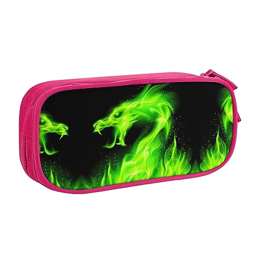 Großes Polyester-Stiftetui zum Organisieren Ihrer Stifte, Bleistifte - Federmäppchen für Erwachsene, für Schule, Büro, chinesischer Drache, rose, Einheitsgröße, Make-up-Tasche von PIXOLE