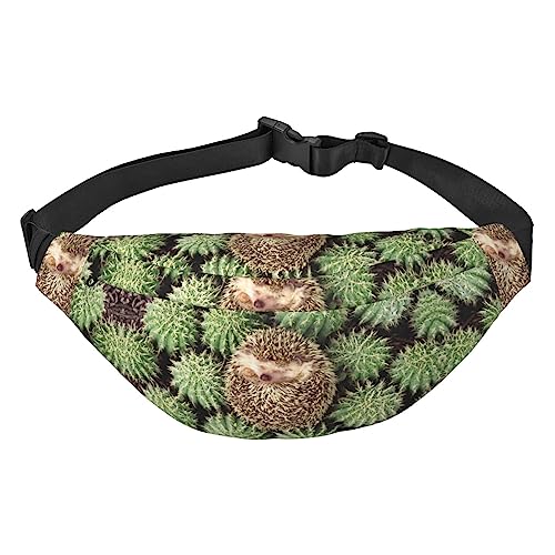 Niedliche Wiesel-Bauchtasche für Männer und Frauen, Crossbody-Hüfttasche, große Umhängetasche, mit verstellbaren Gürteln, Igel-Kaktus, Einheitsgröße von PIXOLE