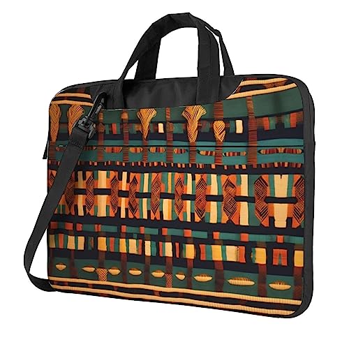 PIXOLE Afrikanisches Weben bedruckte Laptoptasche für Damen, 39,6 cm (15,6 Zoll), Computer-Tragetasche, Business, Büro, Handtasche, Schultertasche, Afrikanisches klassisches Gewebe, 15.6 inch von PIXOLE