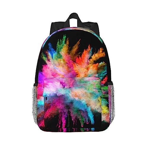 PIXOLE Libelle und Blumen Print Schule Rucksack College Laptop Tasche für Männer Frauen Reisetasche High School Mitte Bookbag, Farbexplosion, One size von PIXOLE