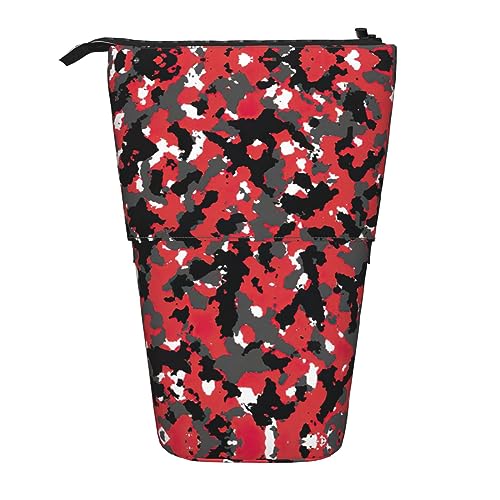 Teleskop Bleistift Tasche Stifthalter Schreibwaren Fall Stand Up Bleistift Fall für Schule Büro Cartoon Alpaka Niedlich Tier, camouflage, Einheitsgröße von PIXOLE