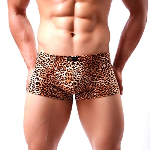 PIYAX Sexy Männer Leopard Bedruckte Unterwäsche Boxer Unterhose Badehose Wild Style Boxershorts männliches Höschen von PIYAX