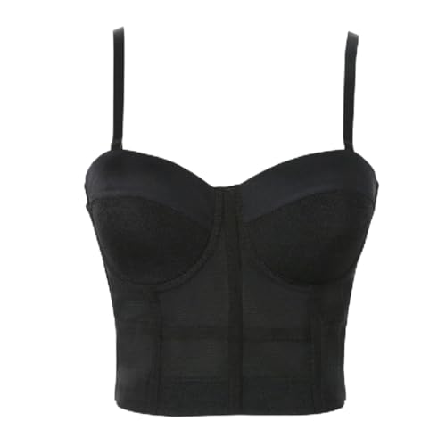 Sexy Schwarzer transparenter BH Mesh Push Up Bralet Frauen Tube Top Korsett Bustier BH Club Party Crop Top Dessous Große Größe von PIYAX