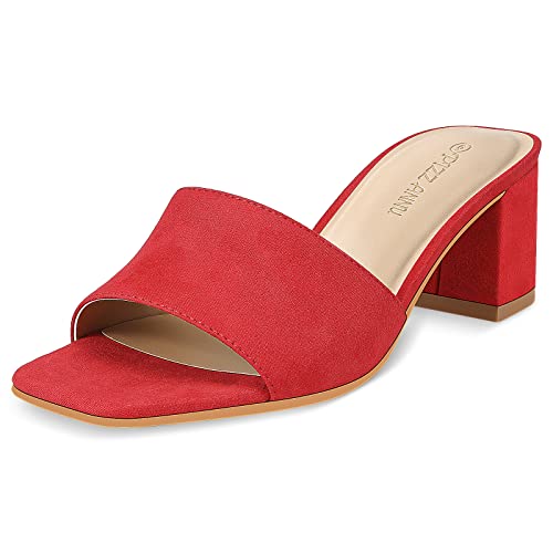 PIZZ ANNU Pantoletten Damen Mit Absatz Bequem Elegant Sandalen Sommer Leichte High Heels Sandaletten Elegante Sommerschuhe Rot EU 40.5 PIZZ ANNU Pantoletten Damen Mit Absatz Bequem Elegant Sandalen Sommer Leichte High Heels Sandaletten Elegante Sommerschuhe Rot EU 40.5 von PIZZ ANNU